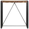 GROSERY Bar Table 43.3"x23.6"x43.3" Solid Reclaimed Wood,Industrial Kitchen Bar Table: Rustic Reclaimed Wood and Steel Dining Table for Small Spaces Dining Room Tables view 3