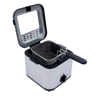 Deep Fryer with Basket, 1000W 2.5L Oil Container Small Electric Fryer for Home Use with Temperature Control Removable Lid with View Window and Filter Portable Fryer for Personal Use at Home
