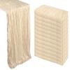 12 Pack Beige Cheesecloth Table Runner 10Ft Gauze Cheese Cloth Table Runner 35x120 Inch Boho Sheer Rustic Fabric for Party Decor Baby Shower Wedding Holiday Decorations view 1