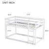 PVWIIK Bunk Bed Twin Over Twin with Ladder & Safety Guard Rails,Solid Wood Bunk Bed Frame for Kids,No Box Spring Needed, White view 2