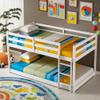 PVWIIK Bunk Bed Twin Over Twin with Ladder & Safety Guard Rails,Solid Wood Bunk Bed Frame for Kids,No Box Spring Needed, White view 4