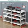 4-Tier AV Media Stand Audio-video CD Rack Stereo Game Console Organizer Component Storage Cabinet Record Player Shelving TV Dvd Holder Stands Wooden Shelf for Rec Room Gaming Entertainment Center(Ligh view 2