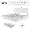 Allewie Upholstered King Size Platform Bed Frame with 4 Storage Drawers and Headboard, Square Stitched Button Tufted, Mattress Foundation with Wooden Slats Support, No Box Spring Needed, Beige view 2