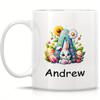 Custom Coffee Mugs - Personalized Ceramic Cups with Initial Letter Name Monogram - Tow Sided Print - Original Design - 11 Oz (Cute Rabbit) view 2