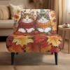 Armless Accent Chair Cover Stretch Fat Cat Slipcover Removable Christmas Decorations Cover for Accent Chair Without Arms Furniture Protector for Living Dining Room view 3