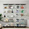 MTFY Glass Display Cabinet with 5 Shelves, Floor Standing Glass Curio Cabinets with 2 Doors and Lock, 73.82" Glass Cabinet Bookshelf Display Case for Toys Trophy Living Room Bedroom (Black) view 1