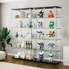 MTFY Glass Display Cabinet with 5 Shelves, Floor Standing Glass Curio Cabinets with 2 Doors and Lock, 73.82" Glass Cabinet Bookshelf Display Case for Toys Trophy Living Room Bedroom (Black) view 3