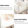 BESTANO Faux Leather Dining Chairs Set of 6 Modern Barrel Arm Chairs with Golden Metal Frame, Upholstered Kitchen Chairs 18.5" Wide Accent Chairs for Living Room Dining Room Restaurant, White view 4