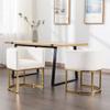 Bestan Velvet Dining Chair Set of 2 Modern Barrel Arm Chairs with Golden Frame, Upholstered Kitchen Accent Chairs 18.5" Wide for Living Room Dining Room Restaurant, Beige view 3