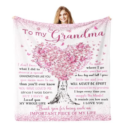 Jamfind Grandma Gifts, Gifts for Grandma Birthday, Great Grandmother Birthday Gift Blanket 60"x 80", Best Grandmother Grandmom Nana Gift