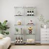 MTFY Floor Standing Glass Display Cabinet with 4 Shelves, 64.7" Glass Cabinet Bookshelf Display Case for Toys, Trophy, Living Room, Bedroom (1 Door, White, Lock) view 3