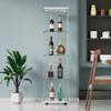MTFY Floor Standing Glass Display Cabinet with 4 Shelves, 64.7" Glass Cabinet Bookshelf Display Case for Toys, Trophy, Living Room, Bedroom (1 Door, White, Lock) view 4