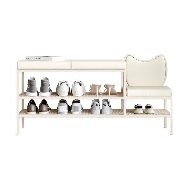 CMYCYDDPLY Hallway Shoe Rack, Shoe Bench, 2-Tier Shoe Storage Bench, Metal Shoe Rack with Storage, for Hallway Entryway(120cm)