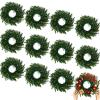 12 Pcs Christmas DIY Green Wreath 10 Inch Artificial DIY Faux Plain Wreaths Front Door Green Farmhouse Cabinets Indoor Outdoor Wall Decor(Willow Pine) view 1