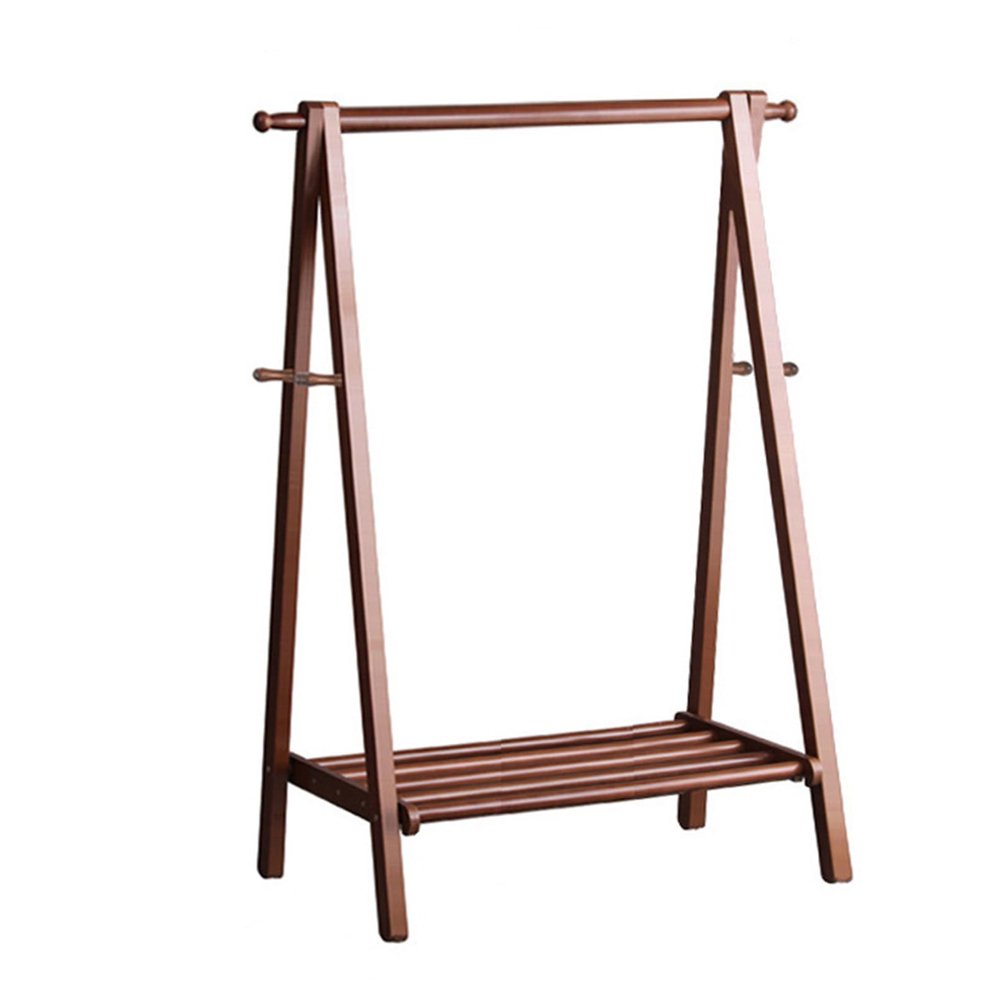 Bamboo Garment Rack Wood Garment Coat Clothes Hanging Heavy Duty Rack,Free Standing Coat Hanger Closet Organizer Storage Shelf for Hall Living Room Bedroom Office