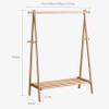 Bamboo Garment Rack Wood Garment Coat Clothes Hanging Heavy Duty Rack,Free Standing Coat Hanger Closet Organizer Storage Shelf for Hall Living Room Bedroom Office view 2