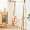 Bamboo Garment Rack Wood Garment Coat Clothes Hanging Heavy Duty Rack,Free Standing Coat Hanger Closet Organizer Storage Shelf for Hall Living Room Bedroom Office view 3