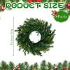 8 Pcs Christmas Gree Wreath 10 Inch Green Artificial Wreaths DIY Faux Plain Wreaths Front Door Green Farmhouse Cabinets Wreath Indoor Outdoor Wall Decor(Willow Pine) view 2