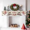 Christmas Fireplace Mantle Scarf, Snowman Snowflake Xmas Truck Pine Tree Deer Fireplace Scarf Cover Mantel Shelf Top Scarf Runner Mantel Cover Fireplace Decoration for Holiday Living Room 60"x17" view 4