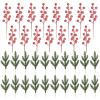 35 Pcs Artificial Pine Branches with Red Berry Stems Christmas Greenery Pine Needles Picks Frosted Berries Branches for DIY Craft Wreath Garland Home Decor view 1