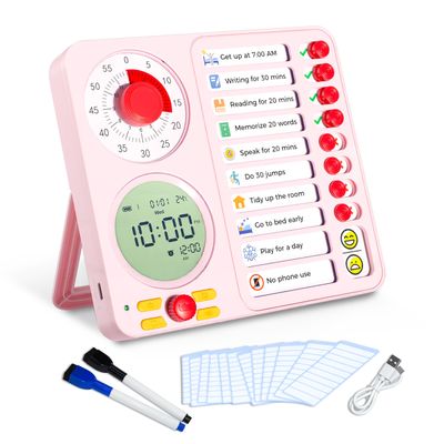 Herloreen Visual Timer for ADHD, Chore Chart & Task Planner for Kids,Adults