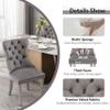 HAIZAO Clear Glass Top Dining Set for 6, 63'' Luxury Rectangular Dinner Room Set, 7 PCS Modern Glass Kitchen Table Set, Grey High-end Tufted Chairs, for Large Apartment Home (Silver) view 4