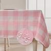 BALCONY & FALCON Gingham Table Cloth Rectangle  Reversible Water-Resistant Cotton Checkered Tablecloth for ValentineOutdoor Picnic, Camping, Kitchen, Party Decor (Pink White, 55x71 Inch) view 1