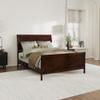 AFI Valencia Queen Solid Wood Low Profile Sleigh Platform Bed with Matching Footboard in Walnut view 1