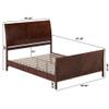 AFI Valencia Queen Solid Wood Low Profile Sleigh Platform Bed with Matching Footboard in Walnut view 2