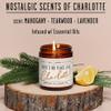 Charlotte Gifts, Charlotte Decor for Home - 'There's No Place Like Charlotte Candle, w/Mahogany & Teakwood I Charlotte Souvenirs I 9oz Jar, 50Hr Burn, Made in USA view 2