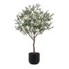 CG Hunter Faux Olive Tree, Premium Handmade Artificial Indoor Tree Stands 6.5-ft Tall, Lifelike-Leaves & Hand Painted Trunk, Planter Pot Included view 1