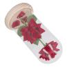 Akozon Valentine Day LED Light Up Rose in Glass Decor with Wooden Base - Romantic Artificial Flowers Ornaments for Girlfriend view 2