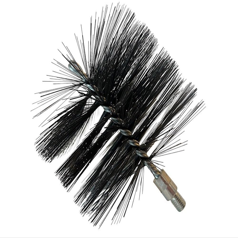 Heavy Duty Pellet Wood Stove Vent Brush and Rod for Chimneys, Stoves, Fireplaces, Dryers, Piping (6" + 3' Rod)