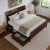 AFI, Portland King Platform Bed with Matching Footboard & Storage Drawers, Walnut view 4