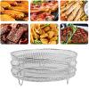 CCYLEZ Fryer Dehydrator Rack, Heat Multifunctional Stackable Fryer Rack 3PCS Uniform Mesh Design for 8 Inch Fryers (Round) view 2