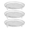 CCYLEZ Fryer Dehydrator Rack, Heat Multifunctional Stackable Fryer Rack 3PCS Uniform Mesh Design for 8 Inch Fryers (Round) view 4