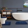 Baahrnom Bathroom Rugs Sets 3 Piece with Adjustable Toilet Seat Cover 17.5"x 15" Machine Washable Bath Rug Set with TPR Non Slip Rubber Backing Solid Bath Mat Set for Luxury Bathroom Decoration view 3