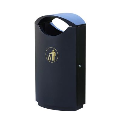 DIEYPOL Patio Trash Can for Outside Stainless Steel Trash Can Simple Indoor and Outdoor Sorting Trash Can Fashion Commercial Outdoor Sorting Trash Can Outdoor Garbage Can(Black)