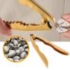 Gold Crab Cracker Non Slip Heavy Duty Stainless Steel Nut Cracker Chestnut Walnut Opener Clip for Kitchen view 2