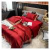 GLAMDIA 1400TC Soft Silk Cotton Bedding Set Embroidery Bedlinen Green Silver Red Duvet Cover Flat Sheet Pillowcase,Bed view 4