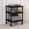 Tall Heavy Duty Audio-Video Media Stand Modern Audio-Video Media Stand with Universal Wheels Audio Rack Stand Tower Floor-Standing Audio Rack for Living Gaming Recording Room Office.(Black,60x54x72.5c view 1
