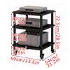 Tall Heavy Duty Audio-Video Media Stand Modern Audio-Video Media Stand with Universal Wheels Audio Rack Stand Tower Floor-Standing Audio Rack for Living Gaming Recording Room Office.(Black,60x54x72.5c view 2