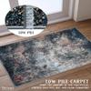7x9 Area Rug for Bedroom Indoor Non Slip Low Pile,Washable 9' by 7' Ft Rugs for Living Room,Modern Abstract Charcoal Gray Multicolor Galaxy Misty Dining Room Carpet,Home Office Desk Mat Under Table view 3