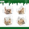 CurcKua Christmas Village Houses 4PCS/Set with LED Light Boxwood Christmas Village with Bottom Switch Delicate & Smooth Christmas Decor Christmas Houses Village Sets for Christmas Tabletop Decor view 2