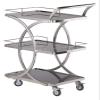 WAGEEOUR Luxury Mobile Bar Seving Cart for Hotel, Party 3 Tier Serving Kitchen Trolley Stainless Steel Sturdy Rolling Cart Lockable Wheels for Home Bar Serving Cart Drinks Trolley Easy to Put view 1
