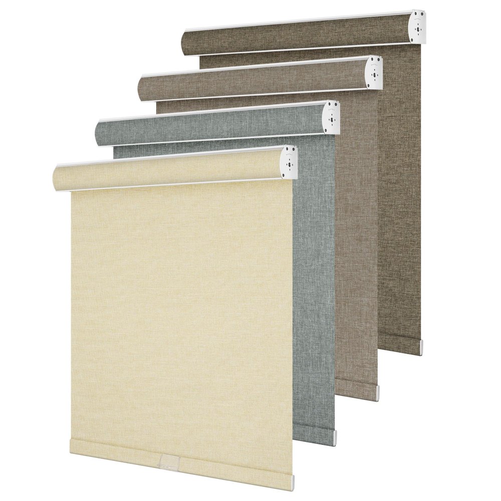 Sulugood Light Filtering Roller Shades for Windows,Linen Fabric,Cordless,Roller Blinds,Thermal Insulated Fabric UV Protection Shades for Home,Office,Door,Bedroom,Beige,16" W x 48" H