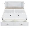 RUNNA Full Size Versatility Murphy Bed with Large Drawer,Solid Wood Mobile Murphy Chest Bed with USB Port and Metal Handles. Foldable, Saves Bedroom Space (White#069) view 4