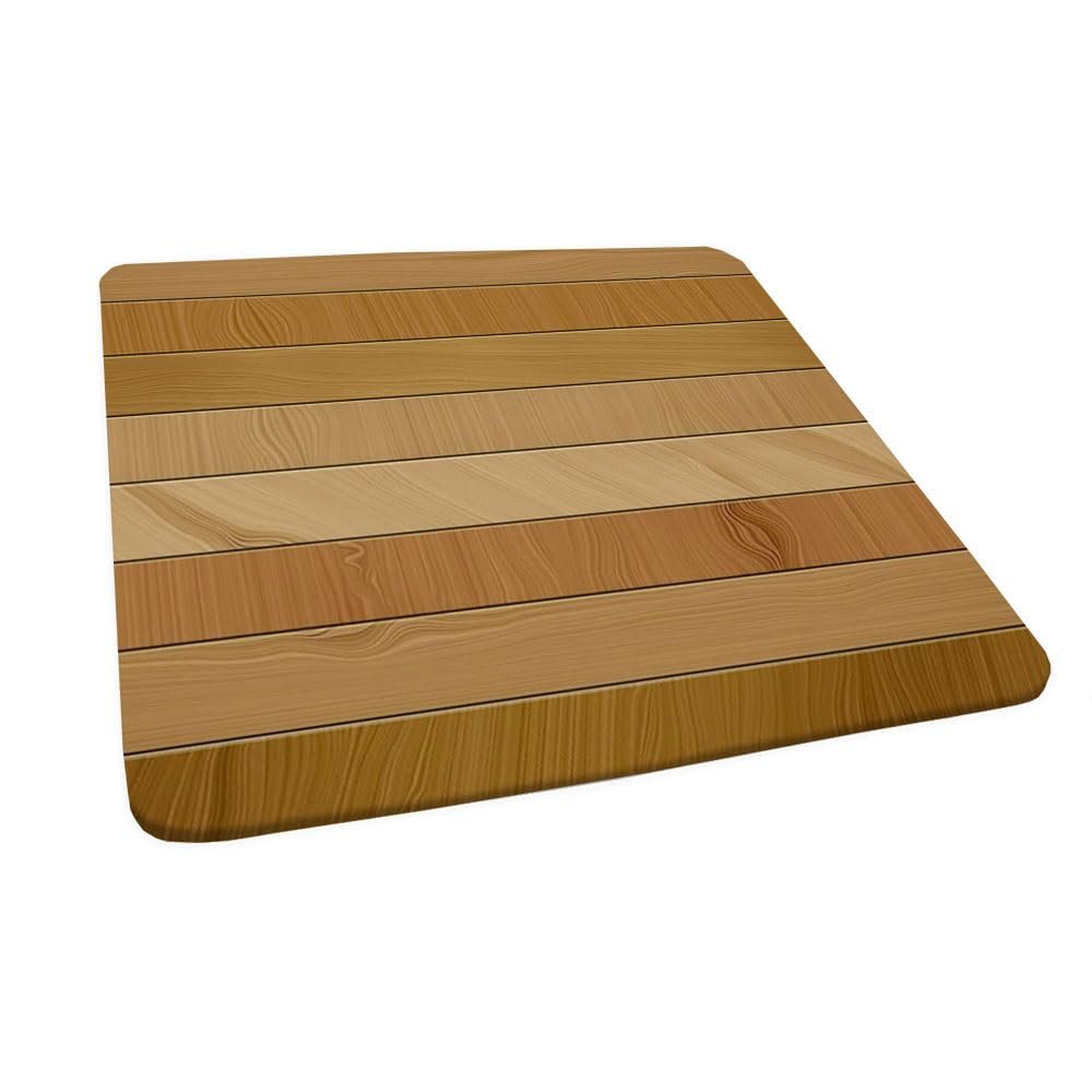 Wood Square fitted tablecloth, Wood panel style texture, Elastic edge, Water and oil resistant wipeable polyester fabric, Can wipe indoor/outdoor dining table cover, Fit for 24"x24" square table