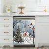 Christmas Tree Dishwasher Magnet Cover, Winter Snow Dishwasher Panel Decal Kitchen Refrigerator Magnets Decor Dishwasher Stickers for Farmhouse 23" x 26" view 1