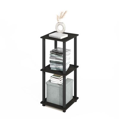Furinno Turn-N-Tube Book Shelf, 2-Pack Bookshelf, Stackable Bookcase, 15.6 x 15.6 x 19.6, for Home Office, Living Room, Bedroom, Espresso/Black